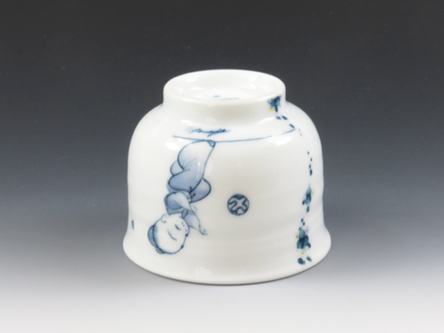 Mikawachi-Yaki (Nagasaki) Nakayoshi Karako Japanese sake cup (guinomi) 8MIK0011