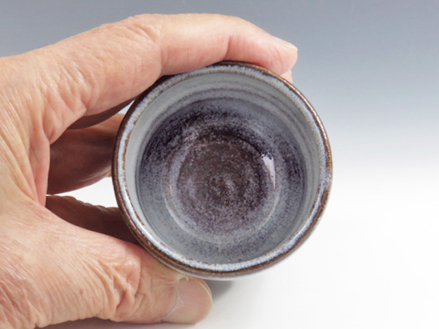 Tanba-Yaki (Hyogo) Ginbei-Gama Japanese sake cup (guinomi) 5TAN0149