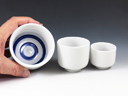 photo Mino-Yaki (Gifu) Porcelain Japanese sake tasting cup set (guinomi set) 4MIN0068