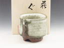 photo Hagi-Yaki (Yamaguchi) Chinshu-Gama Japanese sake cup (guinomi)  6HAG0124