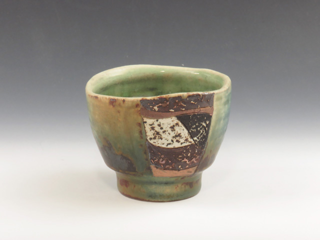 Kasama-Yaki (Ibaraki) Tofusha (East Wind) Japanese sake cup (guinomi) 2KAS0070