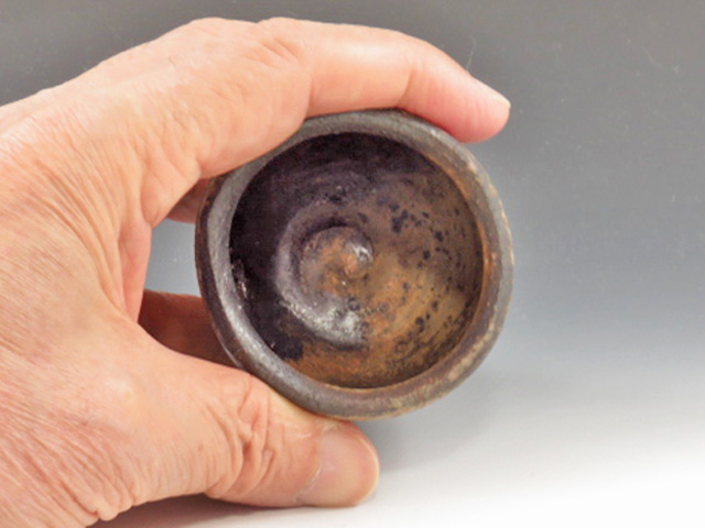 Bizen-Yaki (Okayama) Noriyasu Takezaki Japanese sake cup (guinomi) 6BIZ0111